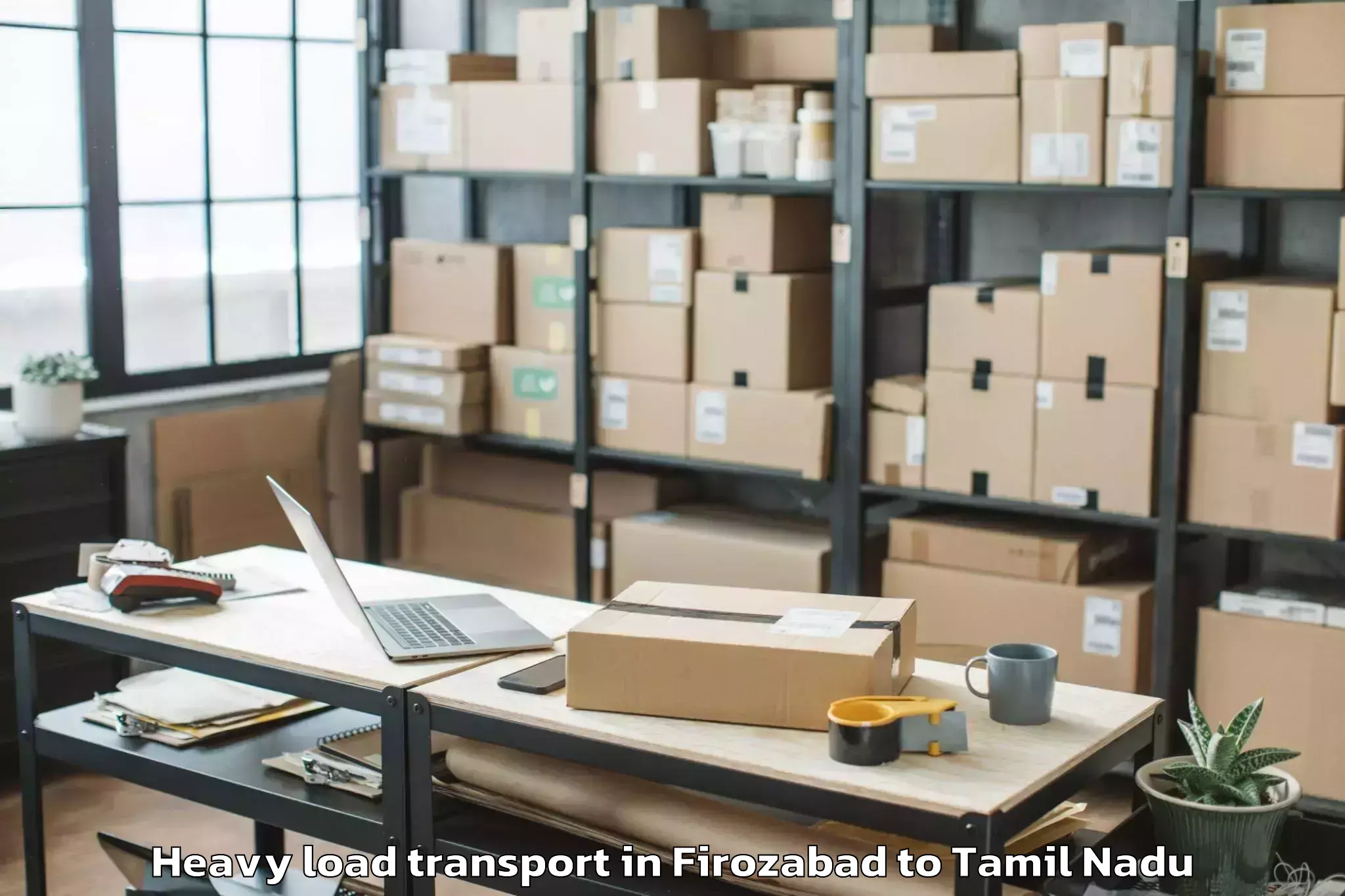 Reliable Firozabad to Tiruvarur Heavy Load Transport